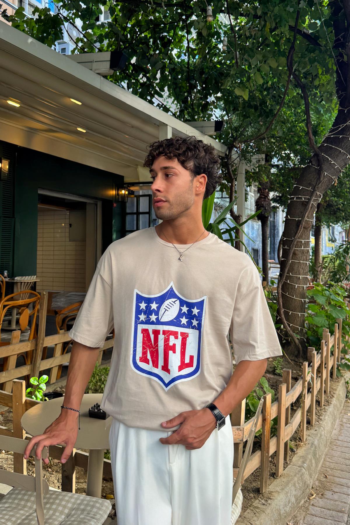 NFL Baskılı Oversize Tshirt