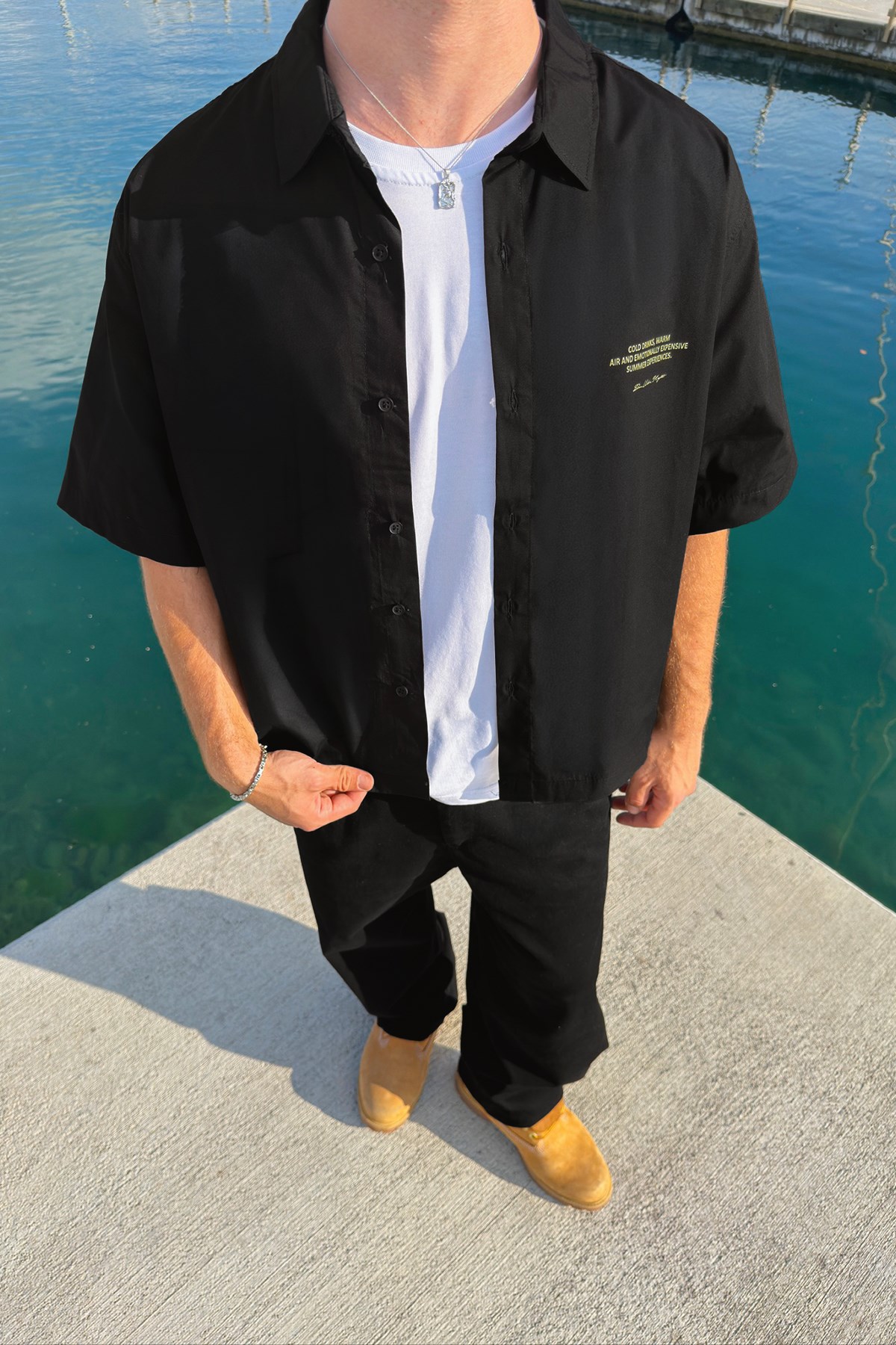 Nocturne Boxy Camp-Collar Shirt