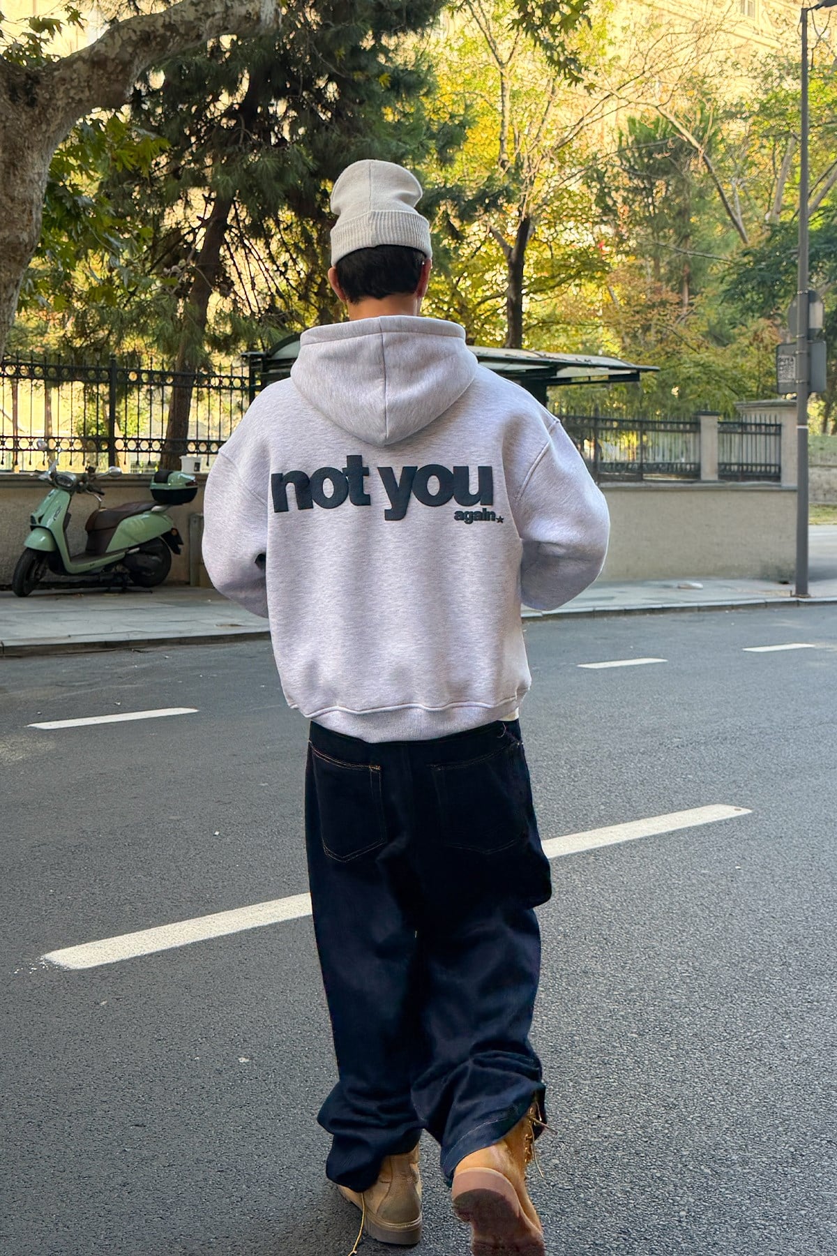 Not You Again Baskılı Hoodie