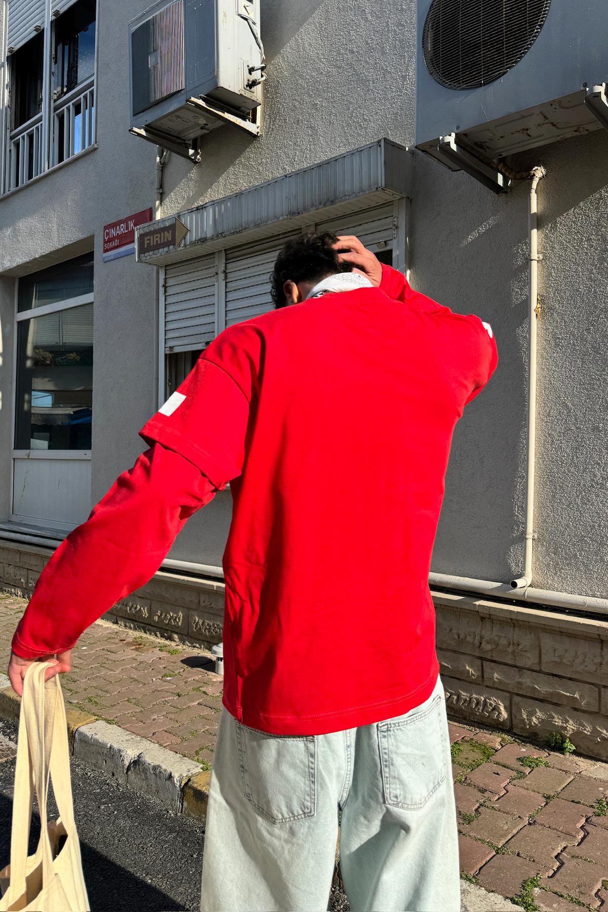 Number 00 Kırmızı Uzun Kol Forma