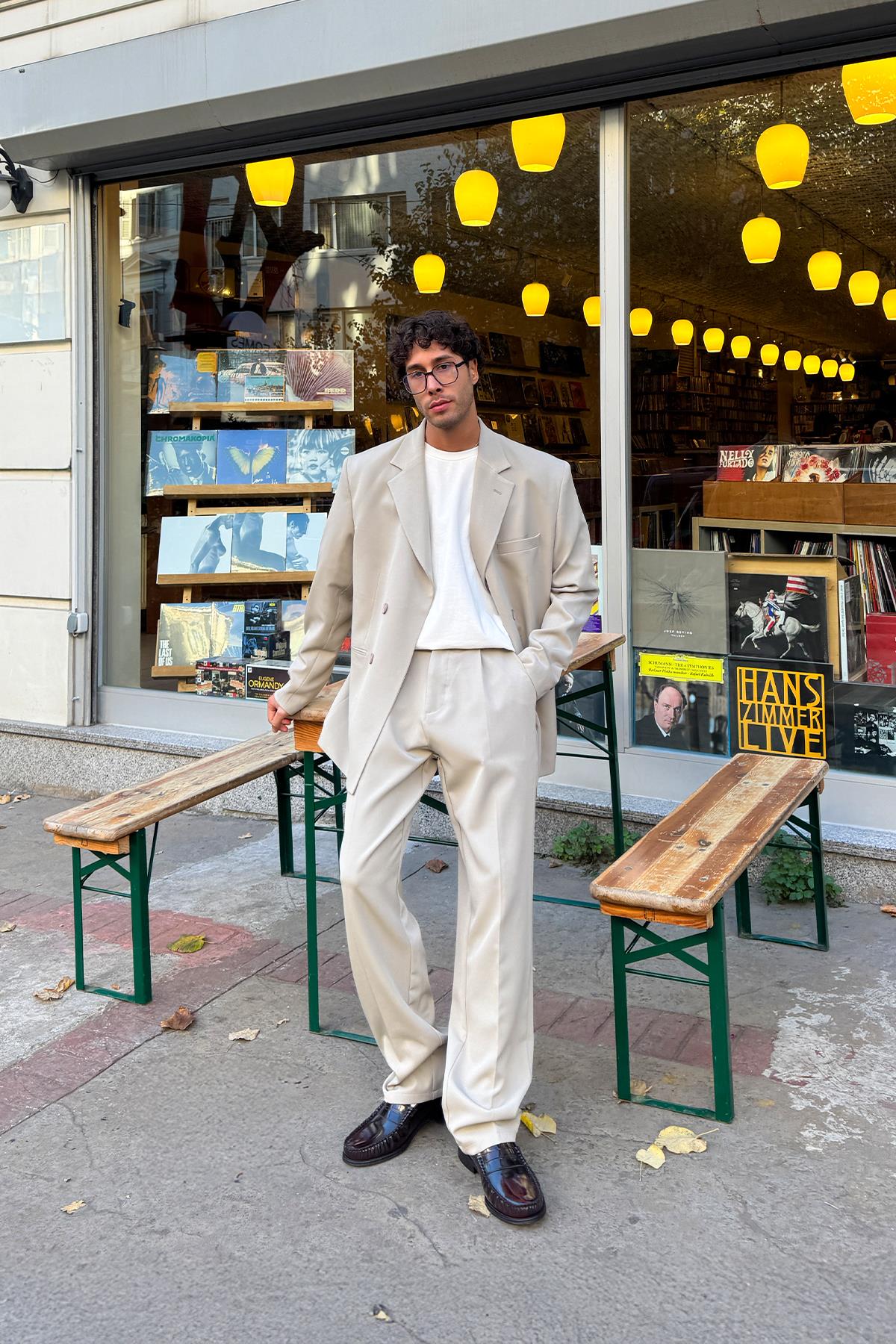Oversize Takım Elbise Bej
