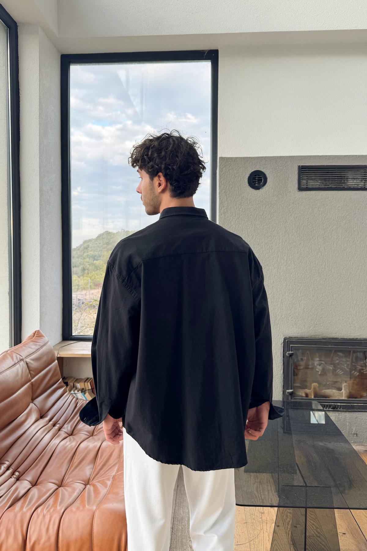 Oxford Oversize Gömlek Siyah