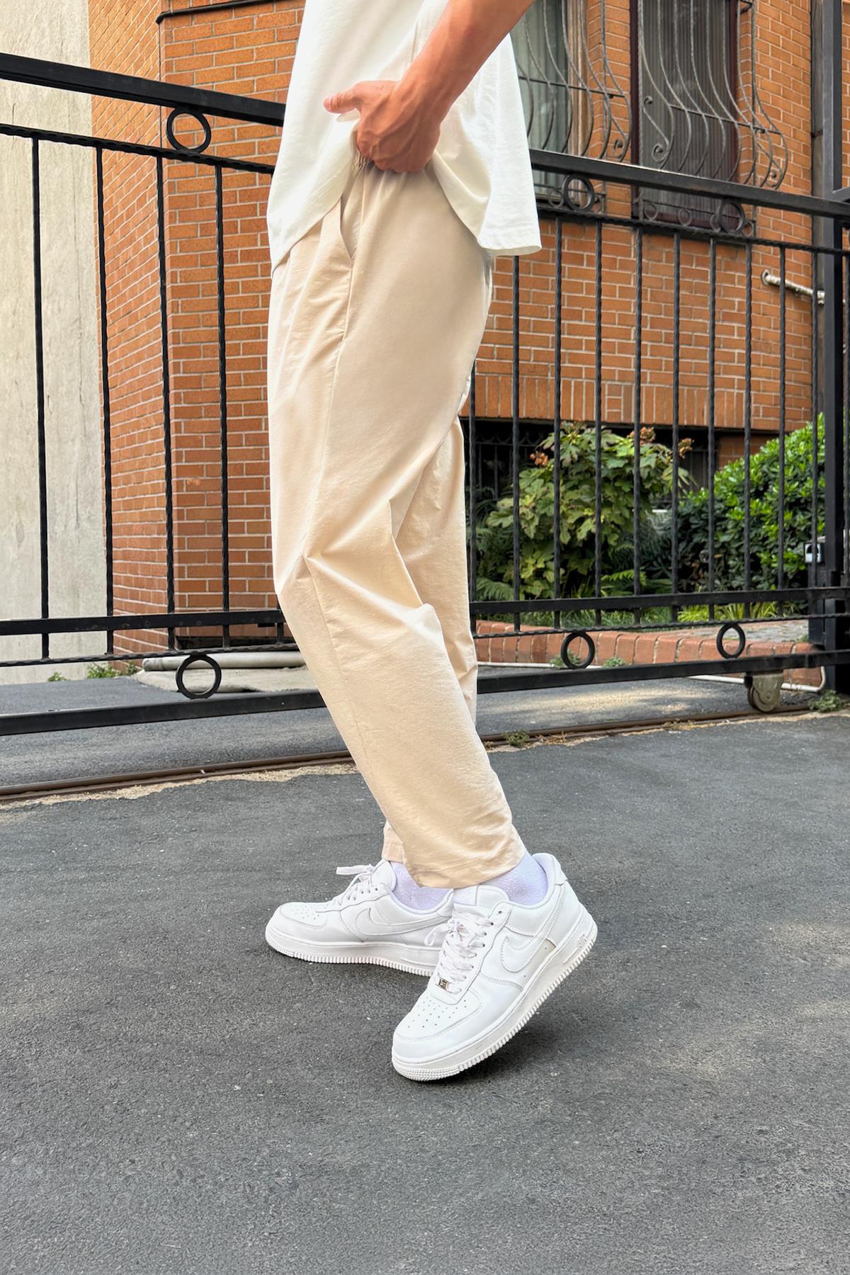 Paraşüt Kumaş Boyfriend Kalıp Pantolon