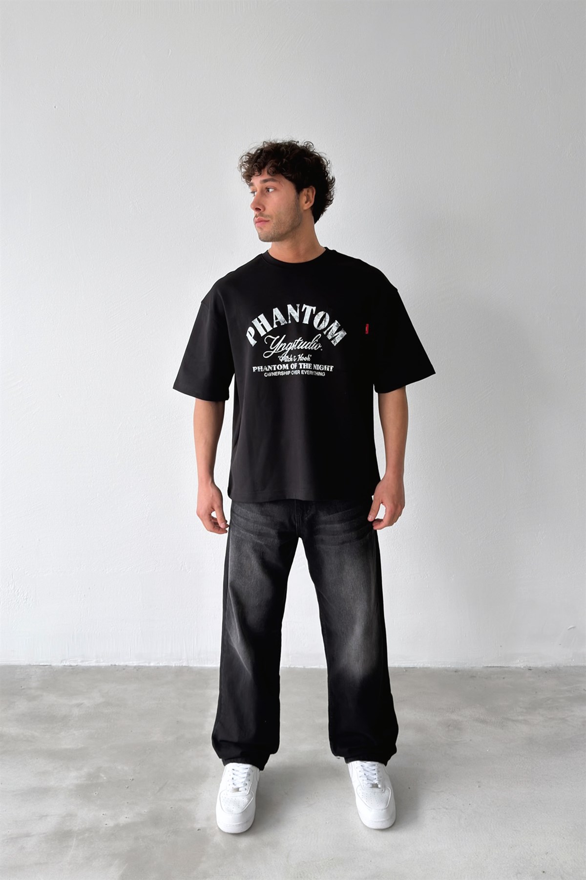 Phantom Ön Cepli Oversize Tişört