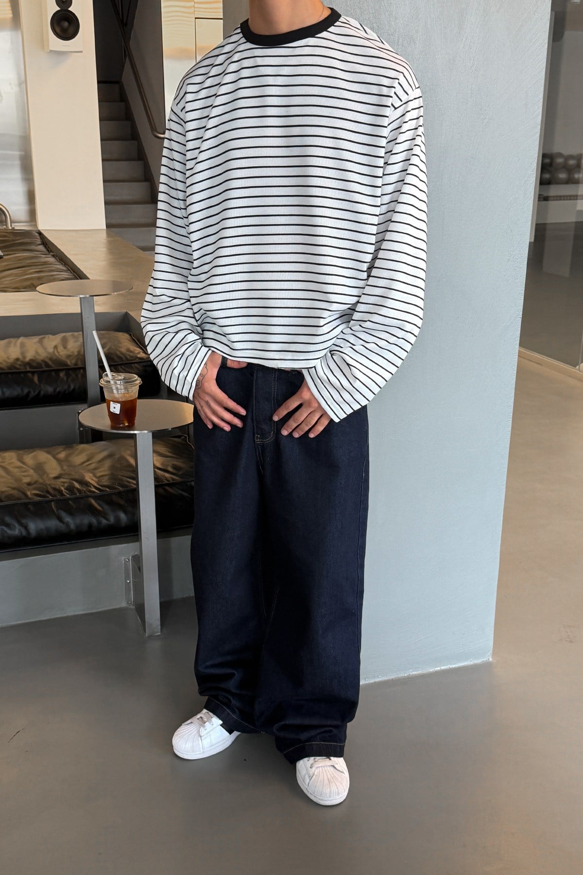 Pier White Stripe Tee