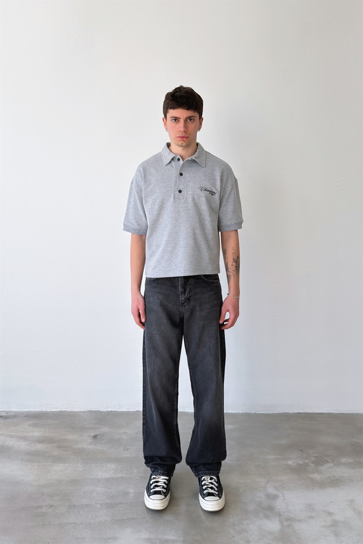 Polo Yaka Champions Baskılı Tişört