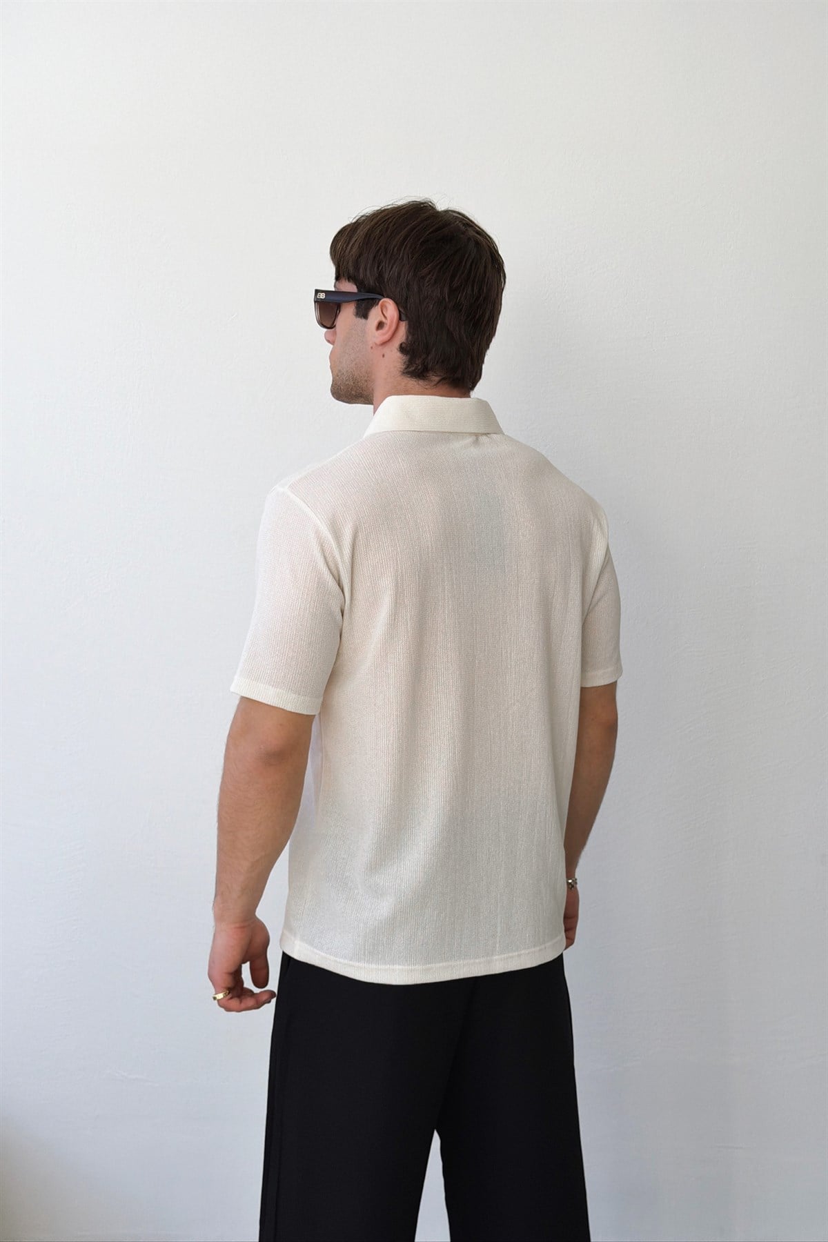 Polo Yaka Dokulu Tişört