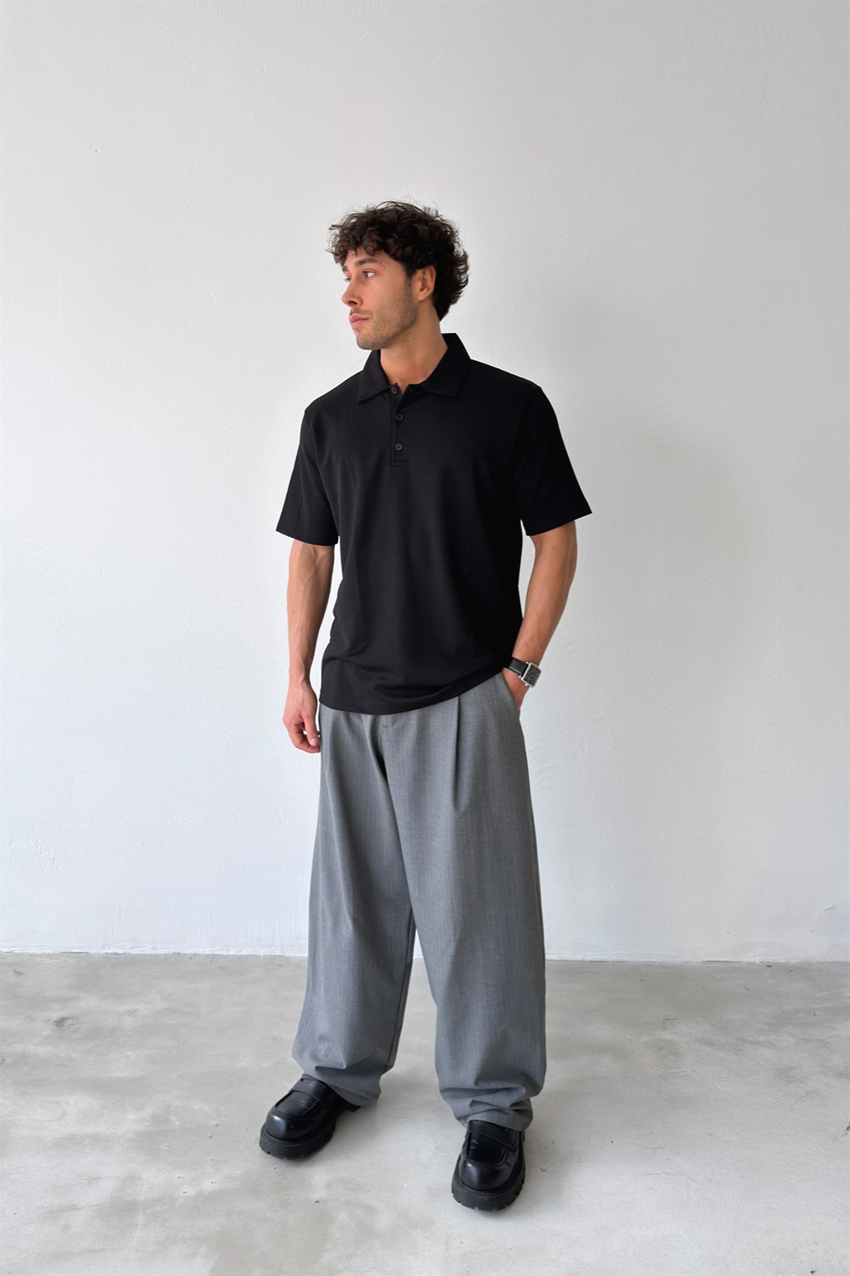 Polo Yaka Dokulu Tişört