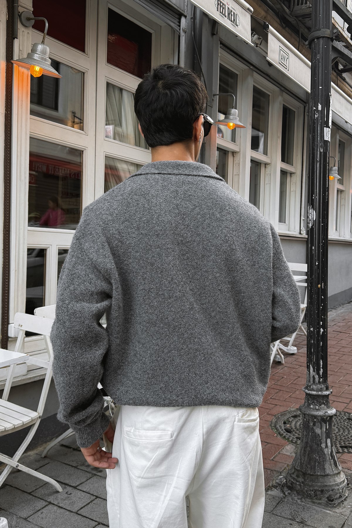Dark Grey Polo-Neck Knit