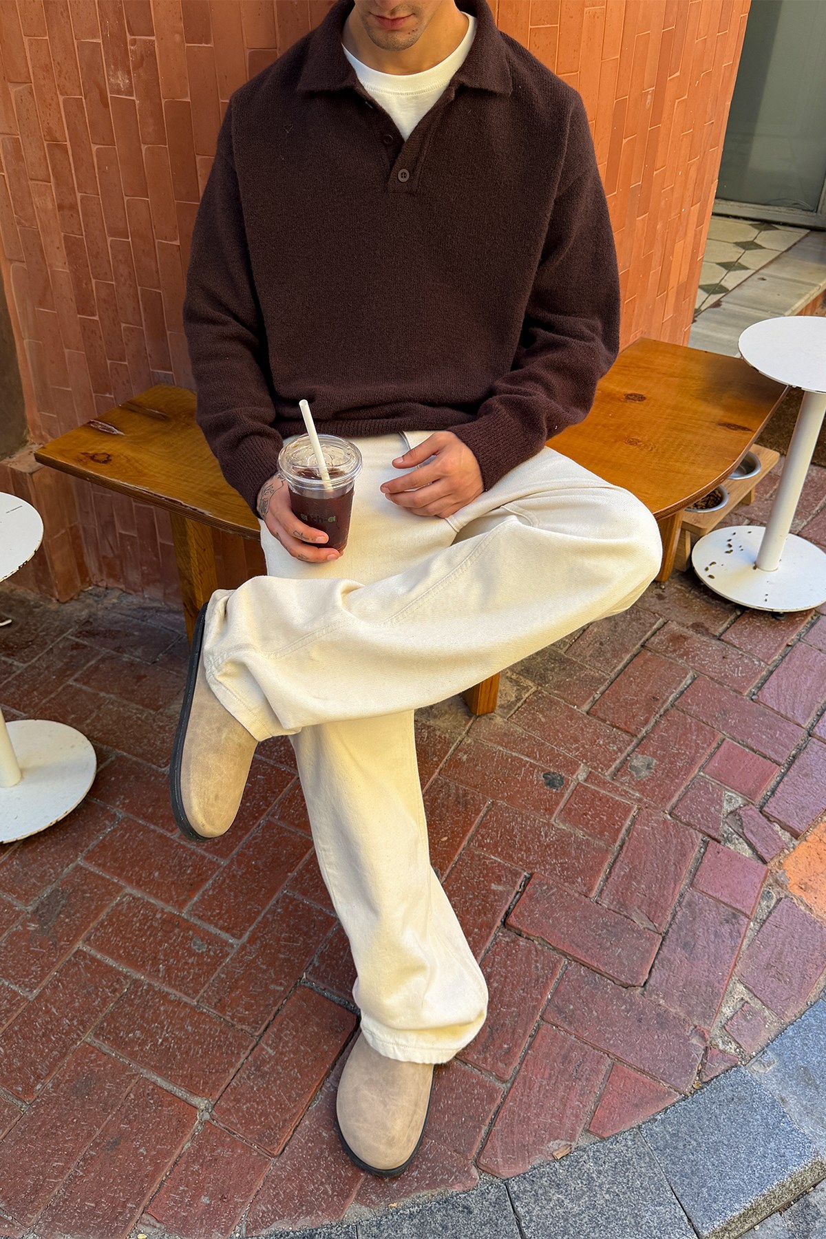 Dark Brown Polo-Neck Knit