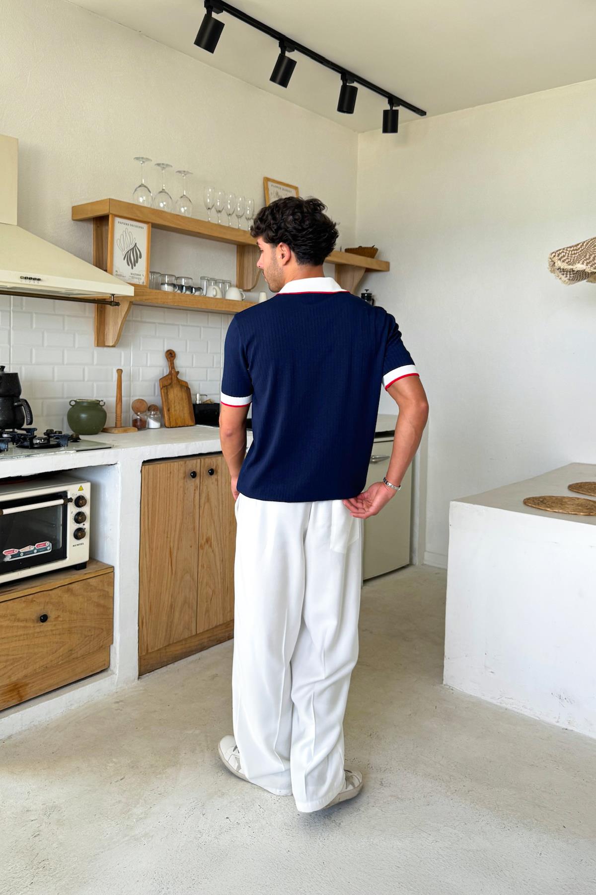 Polo Yaka Triko Regular Tişört Lacivert