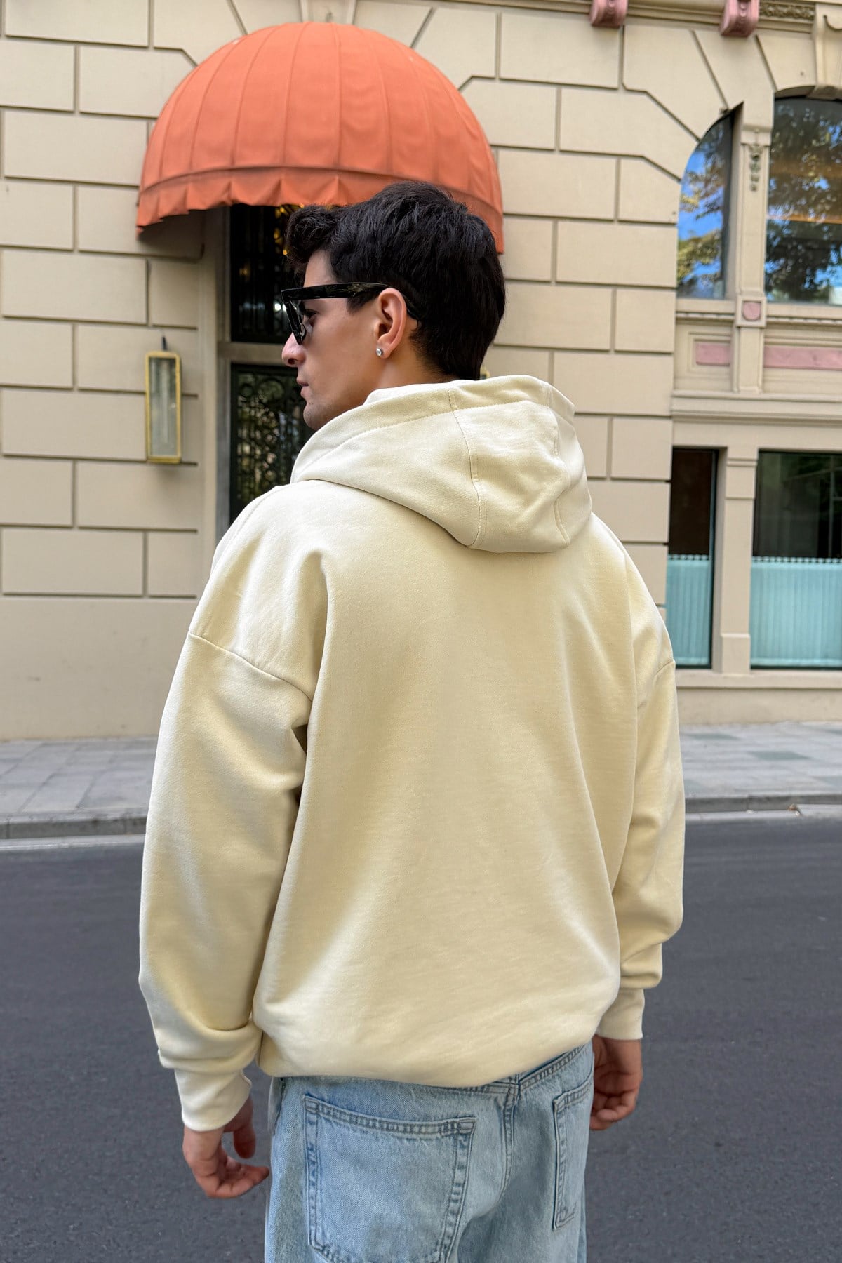 Cozy Diagonal Beıge Zip Up