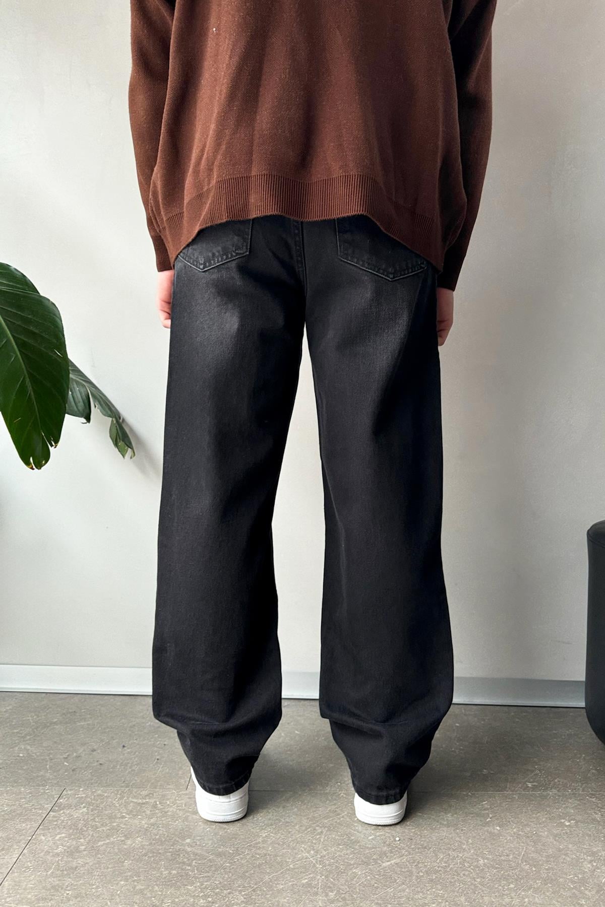Premium Wash Baggy Jean Siyah
