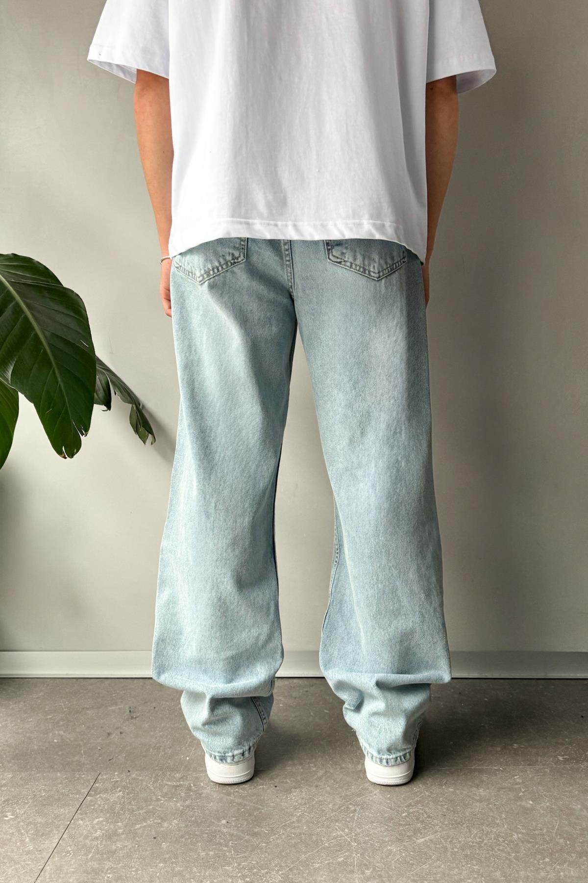 Premium Wash Buz Mavi Baggy Jean