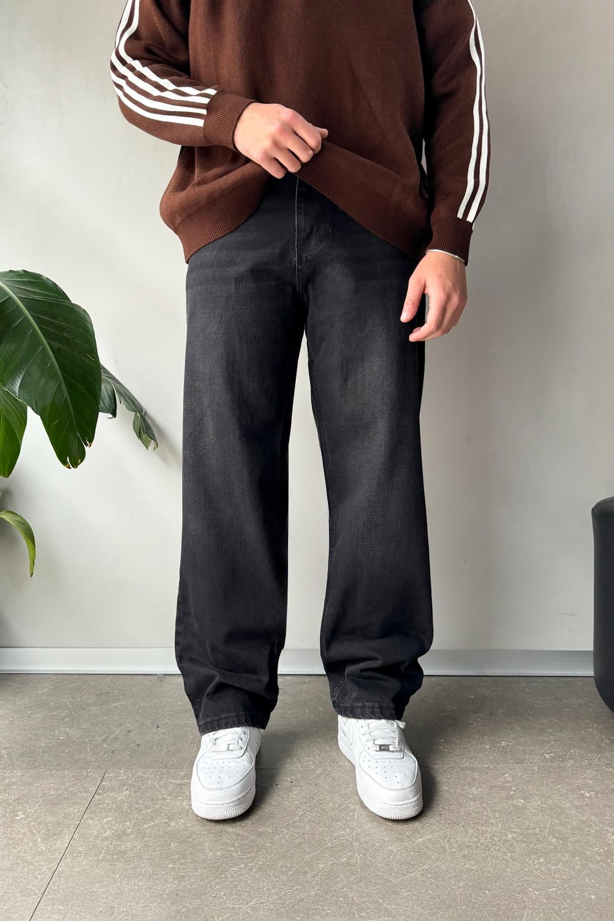 Premium Wash Baggy Jean Siyah