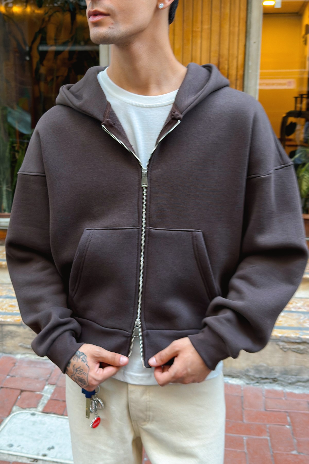 Puffer Boxy Fit Zippered Hoodie