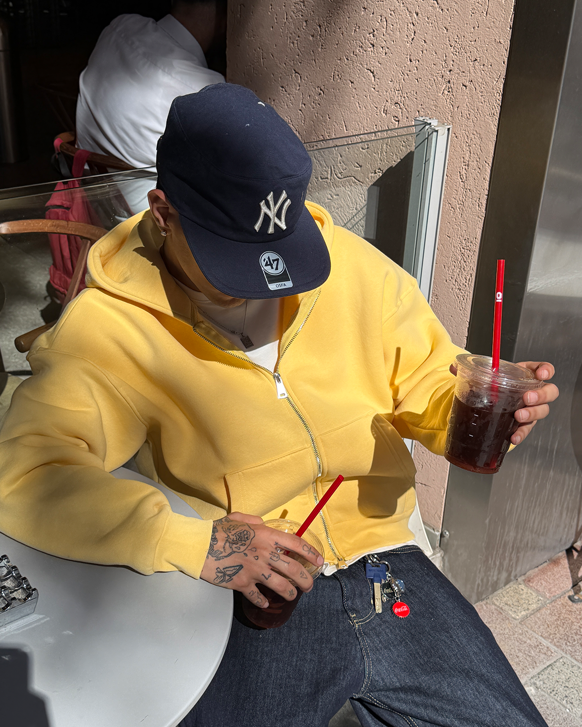 Puffer Butter Yellow Boxy Fit Zippered Hoodie