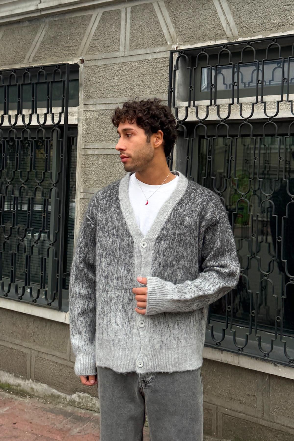 Renk Geçişli Triko Hırka