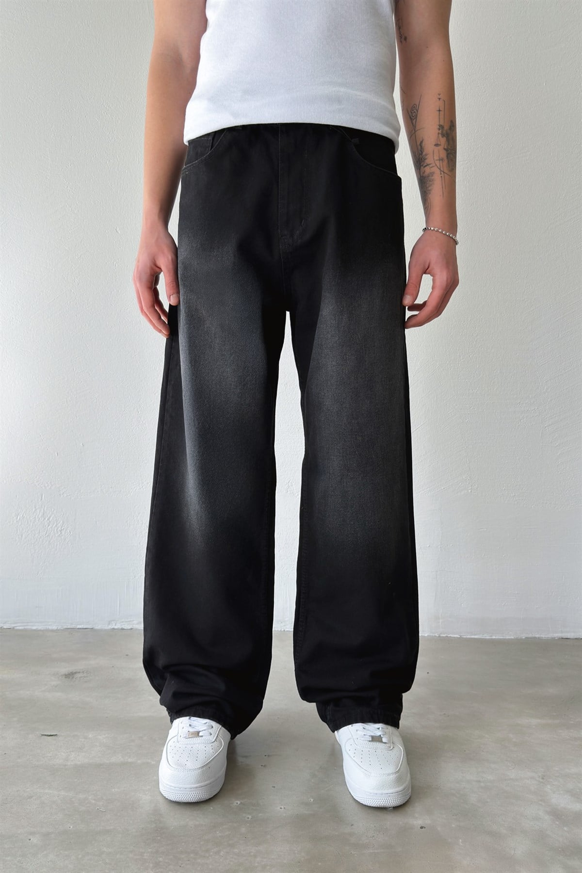 Renk Püskürtme Baggy Jean