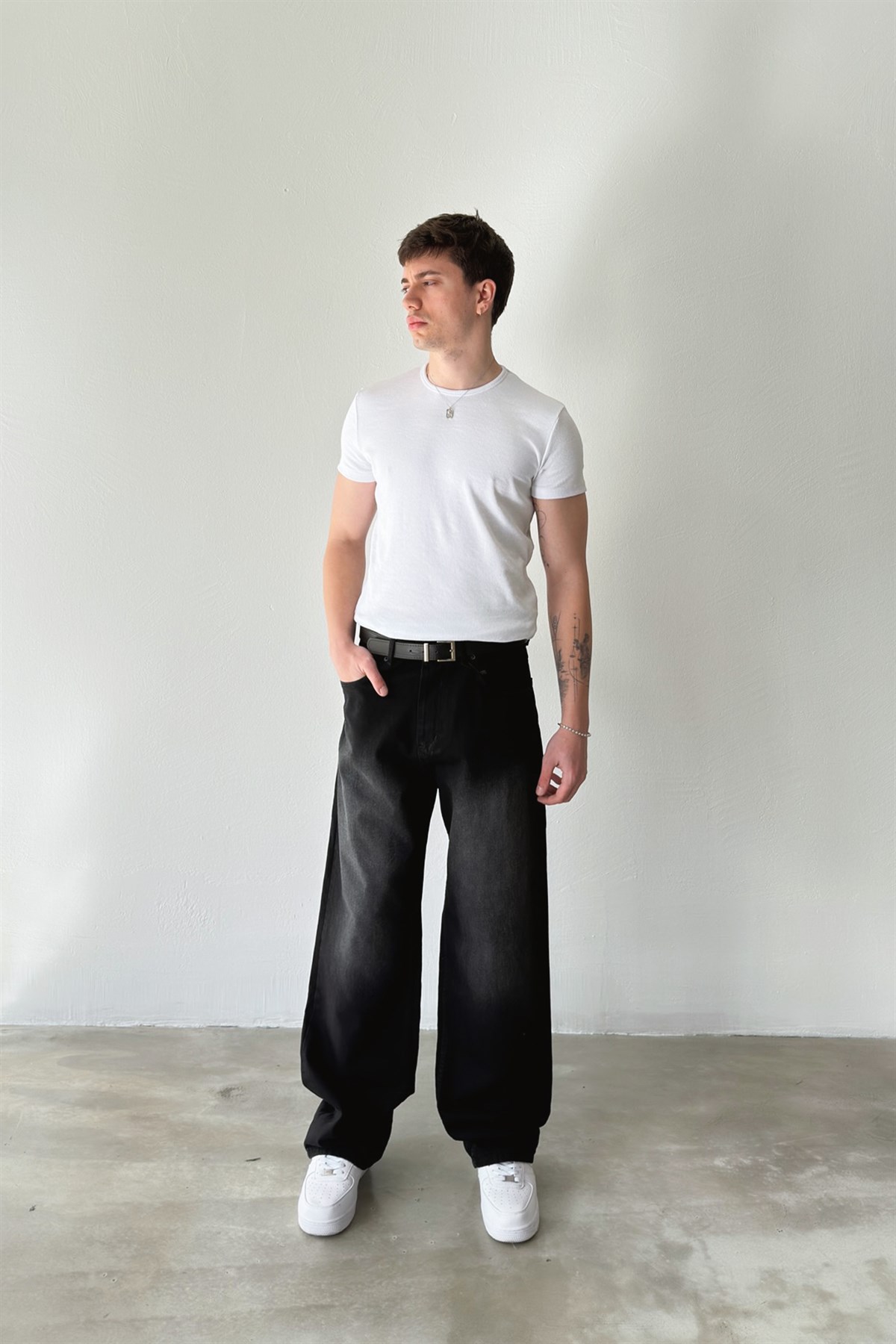 Renk Püskürtme Baggy Jean