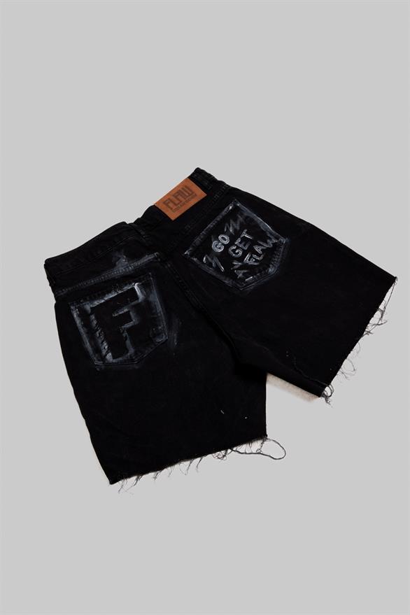 Safety Pin Custom Shorts Siyah