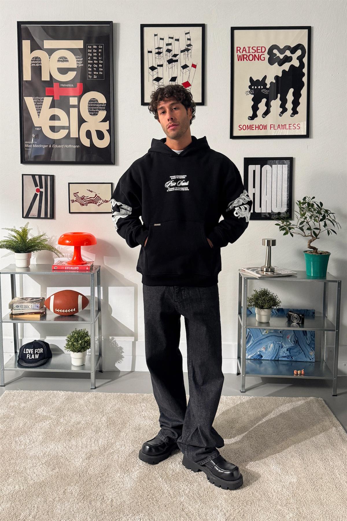 Saints Baskılı Hoodie