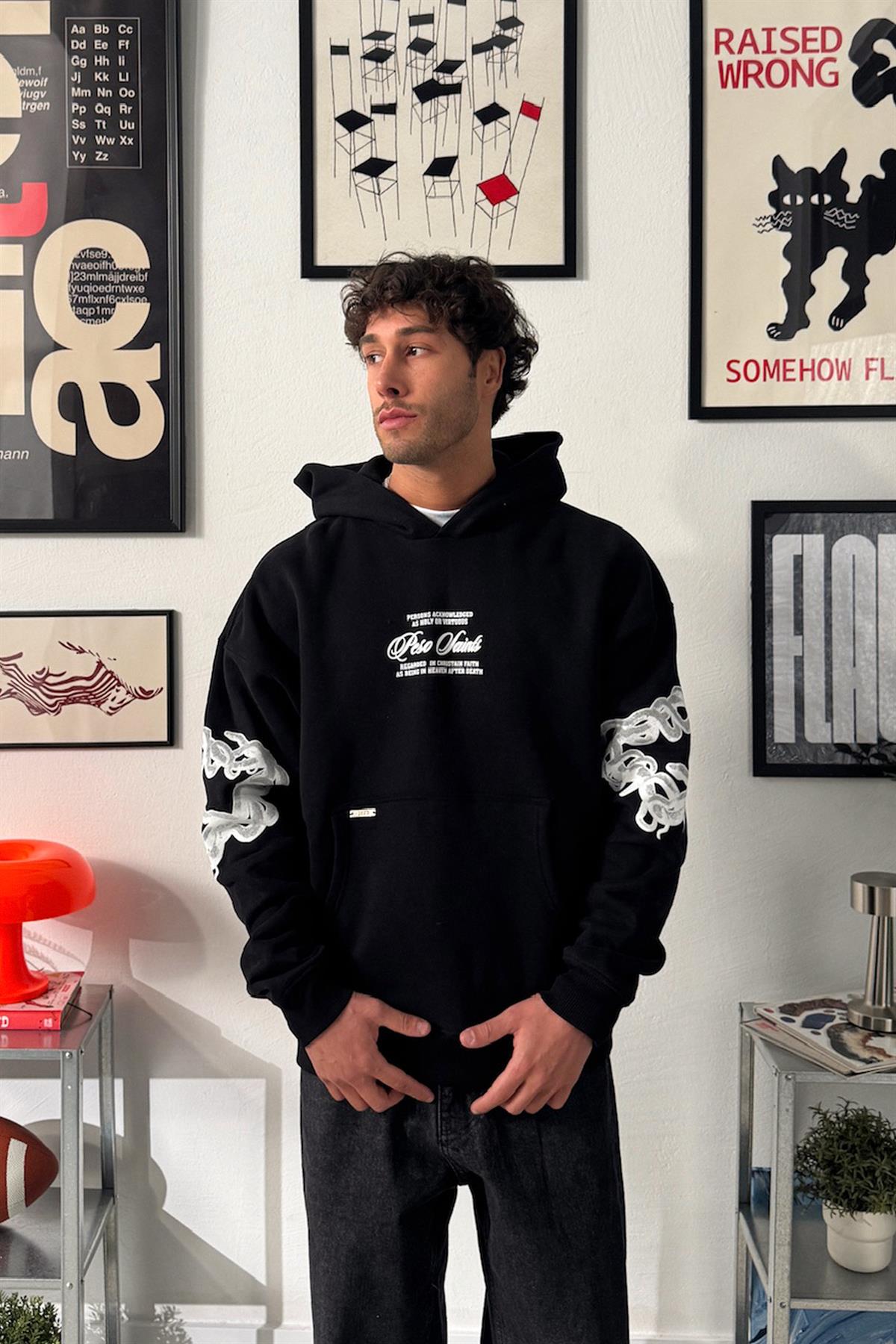 Saints Baskılı Hoodie