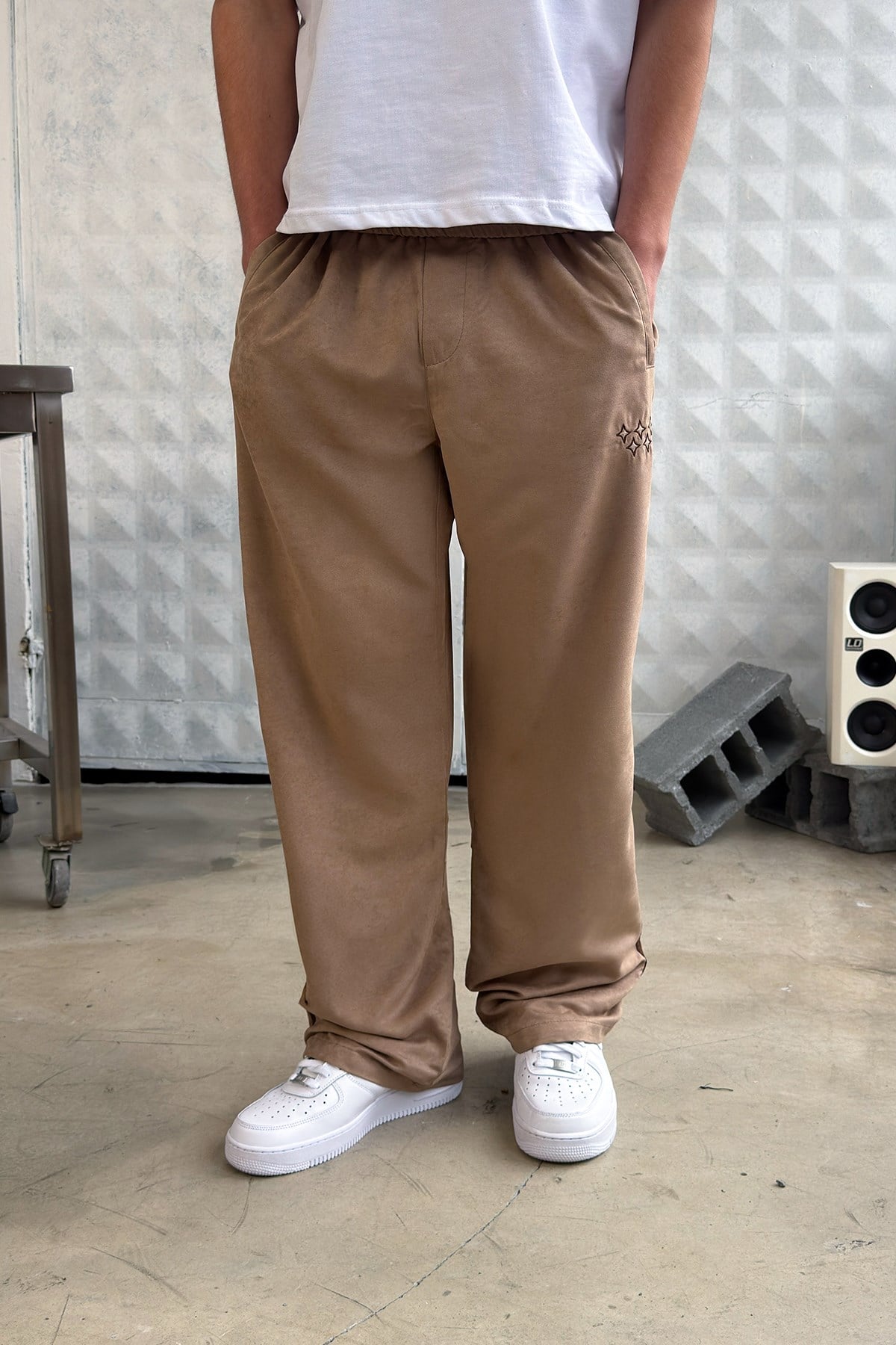 Side Stripe Velour Track Pants