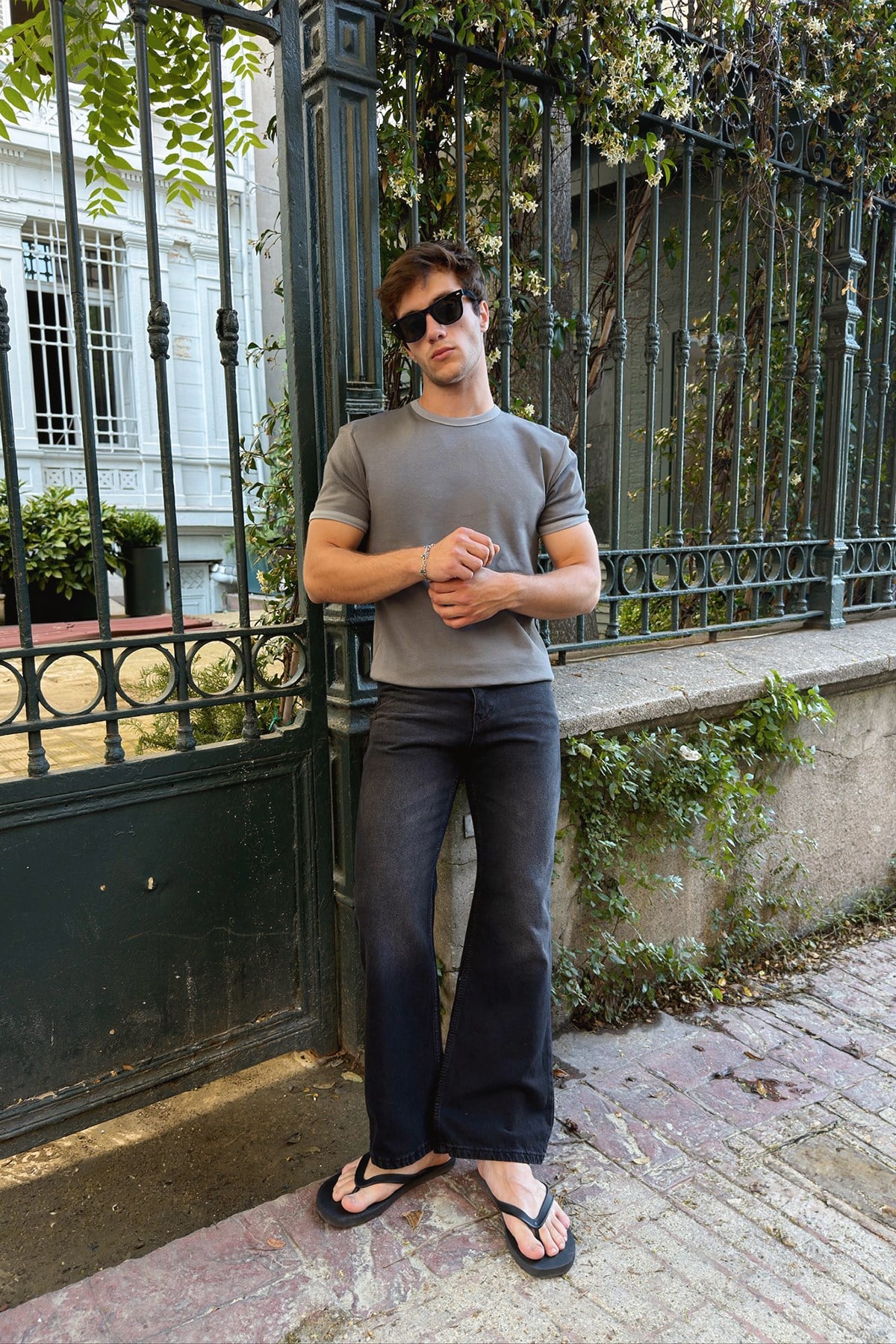 Smoky Gray Ringer Tee