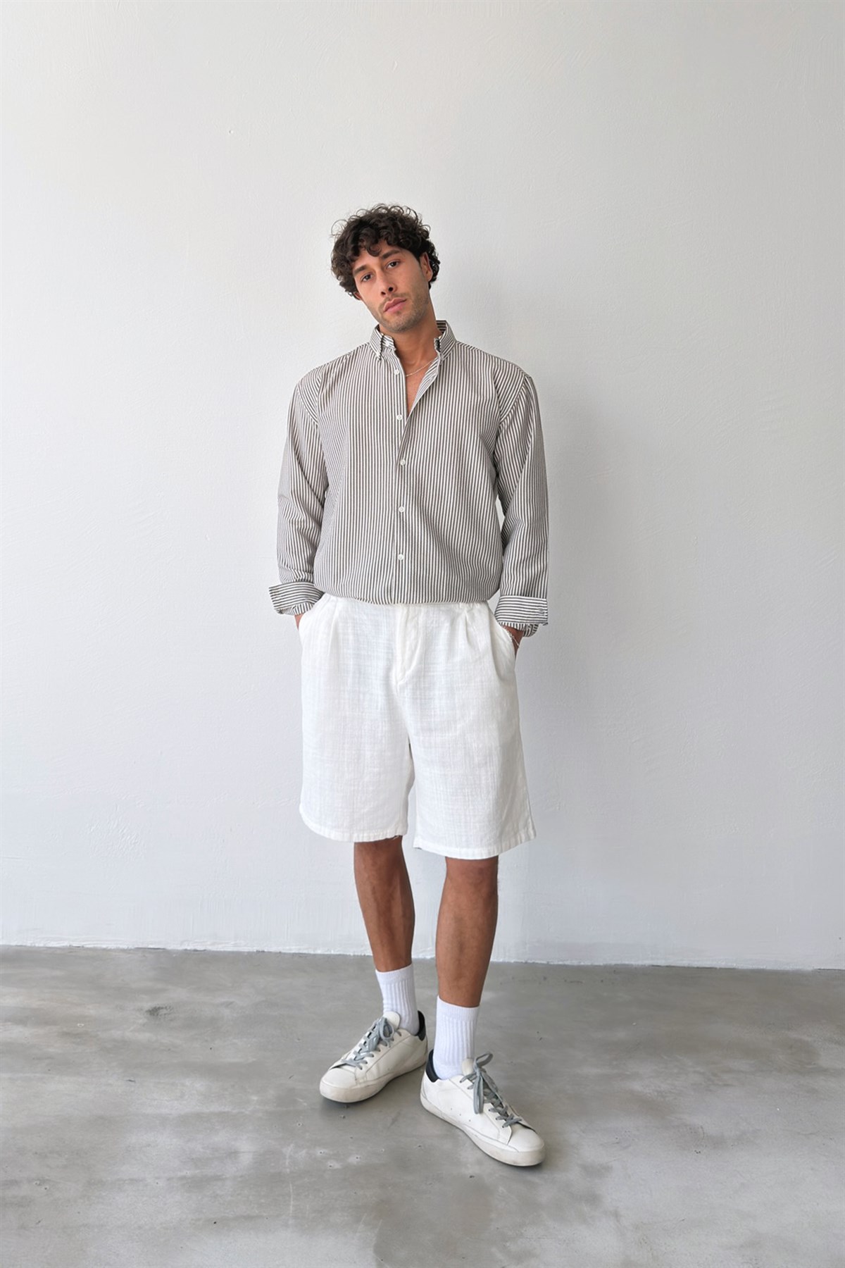 Solar Stripes Vizon Gofre Çizgili Gömlek