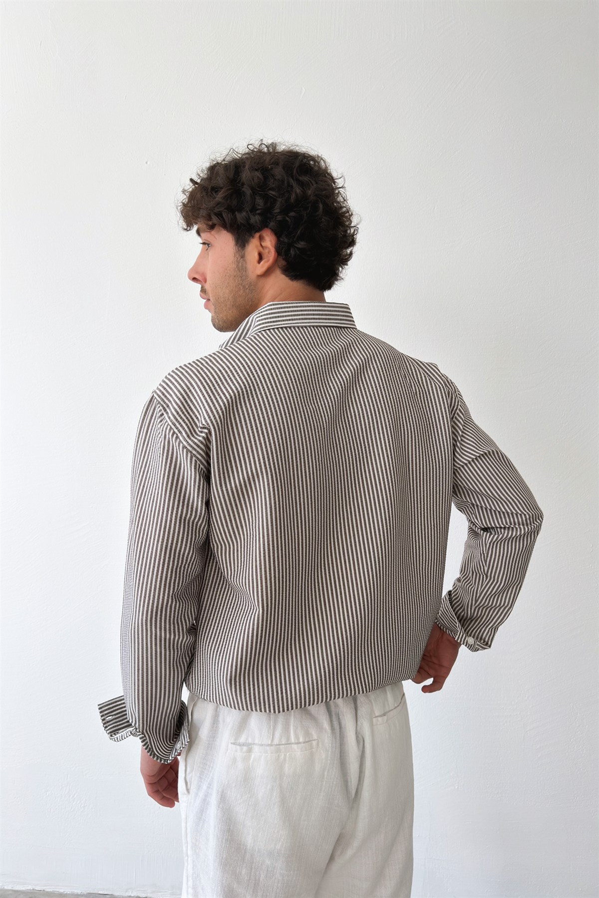 Solar Stripes Vizon Gofre Çizgili Gömlek