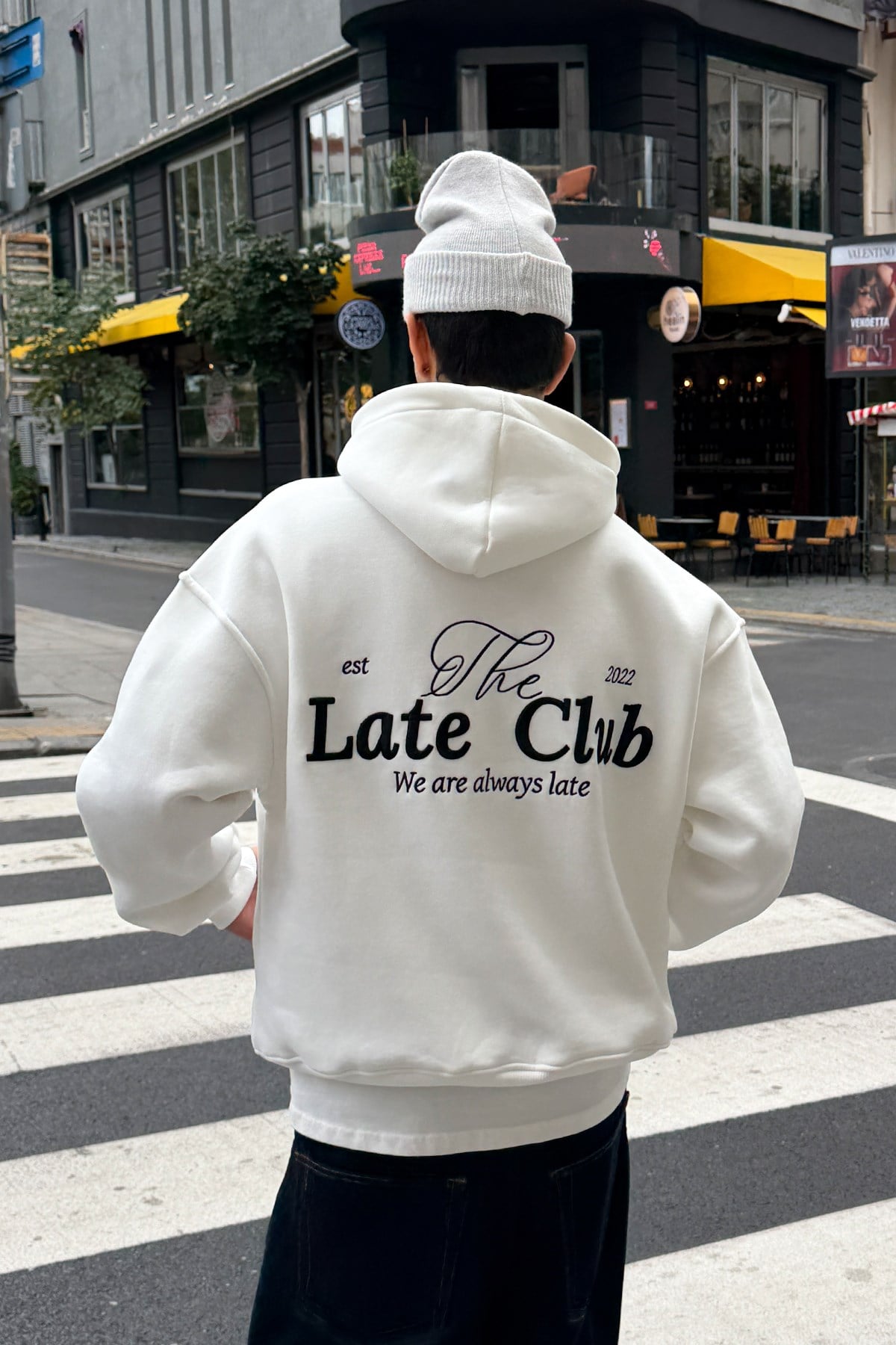 To Be Late White Hoodie
