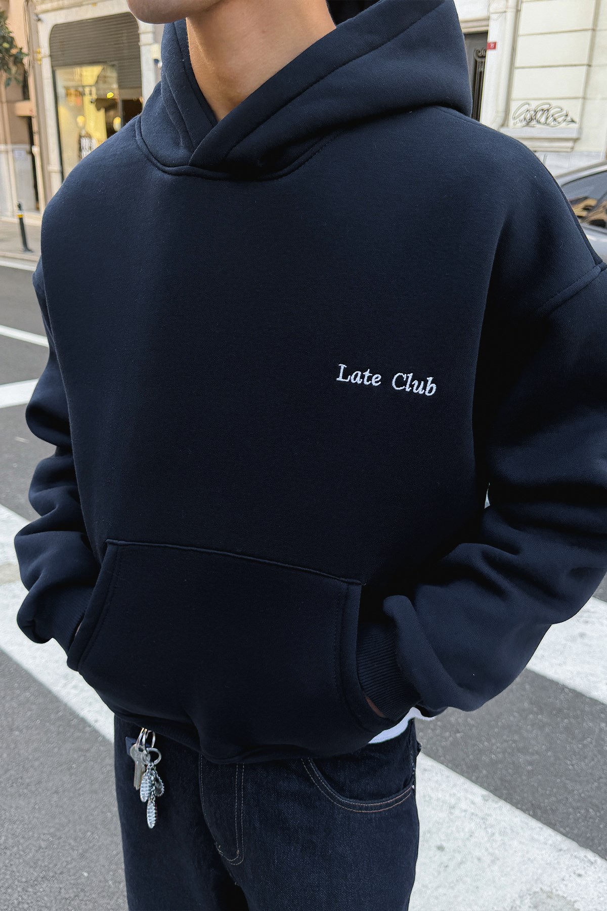 To Be Late Navy Blue Hoodie