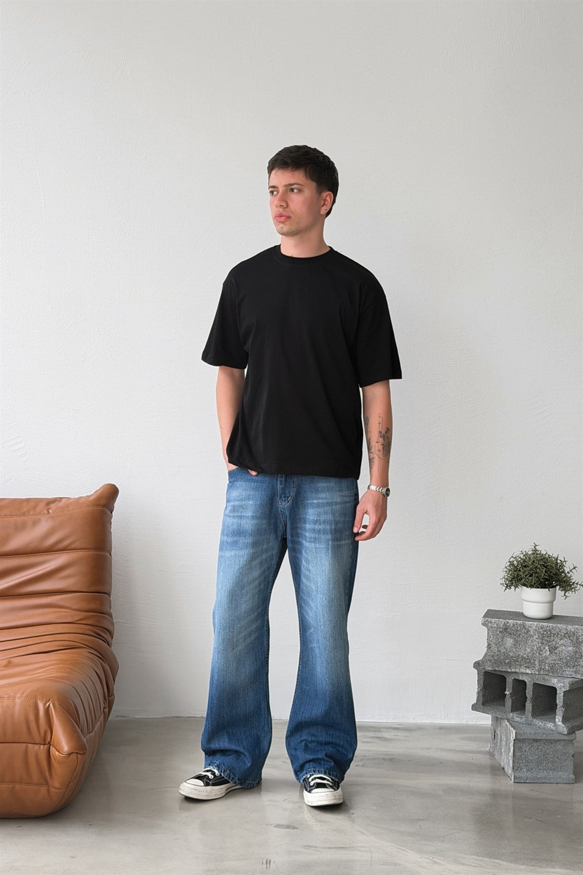 Oversize 3lü Basic Tişört