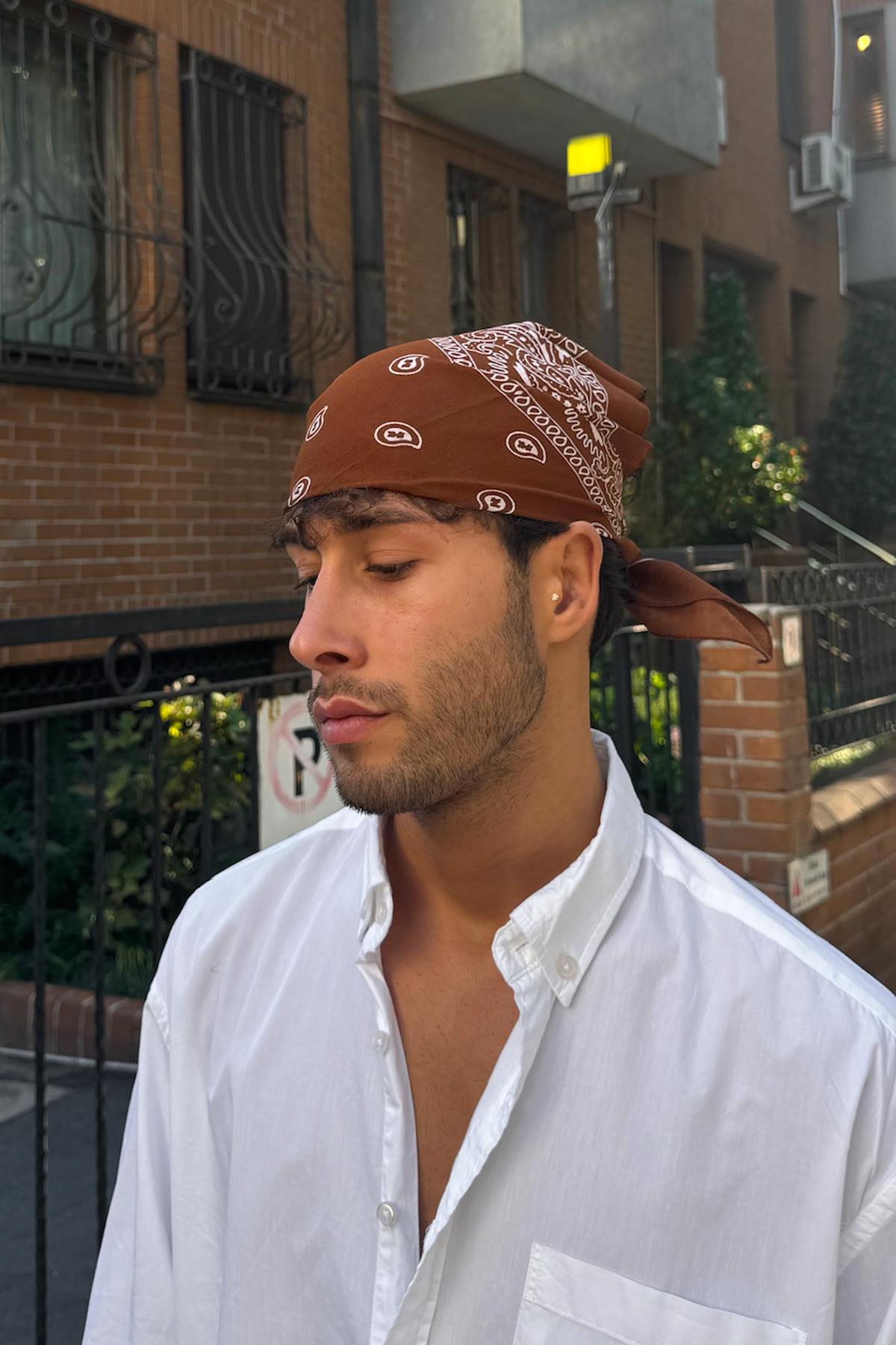 Vintage Aesthetic Bandana Kahverengi