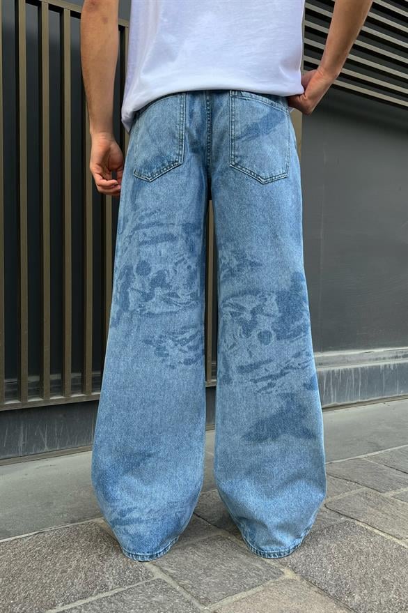 Vintage Mavi Yıkamalı Jean