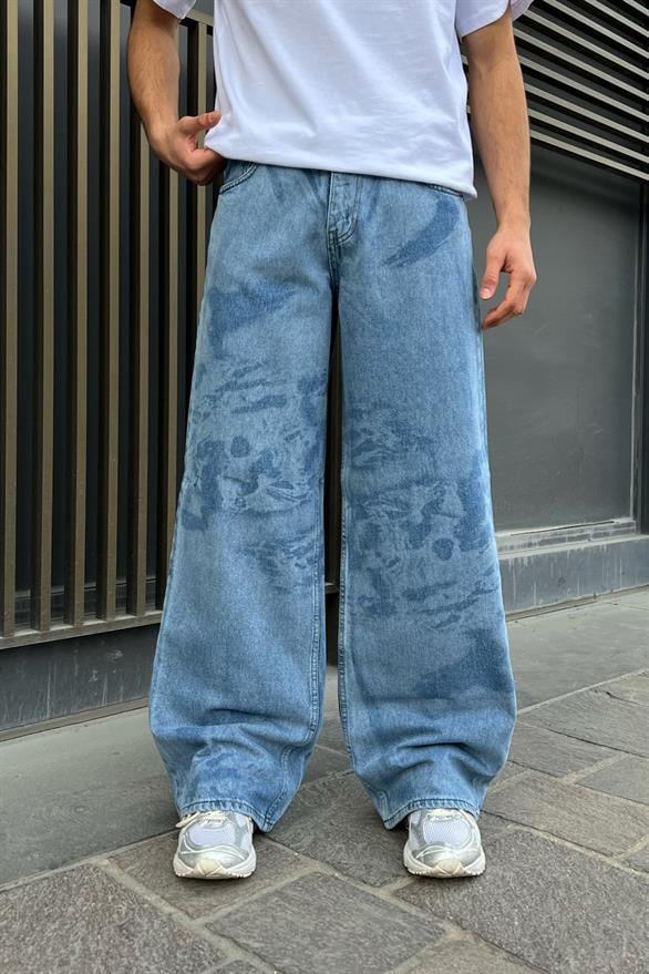 Vintage Mavi Yıkamalı Jean