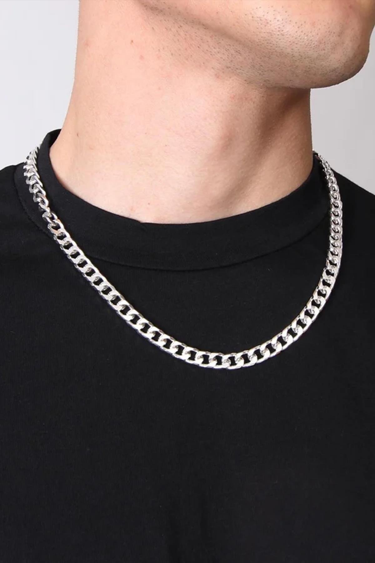 Vintage Zincir Kolye Bileklik Set Gümüş