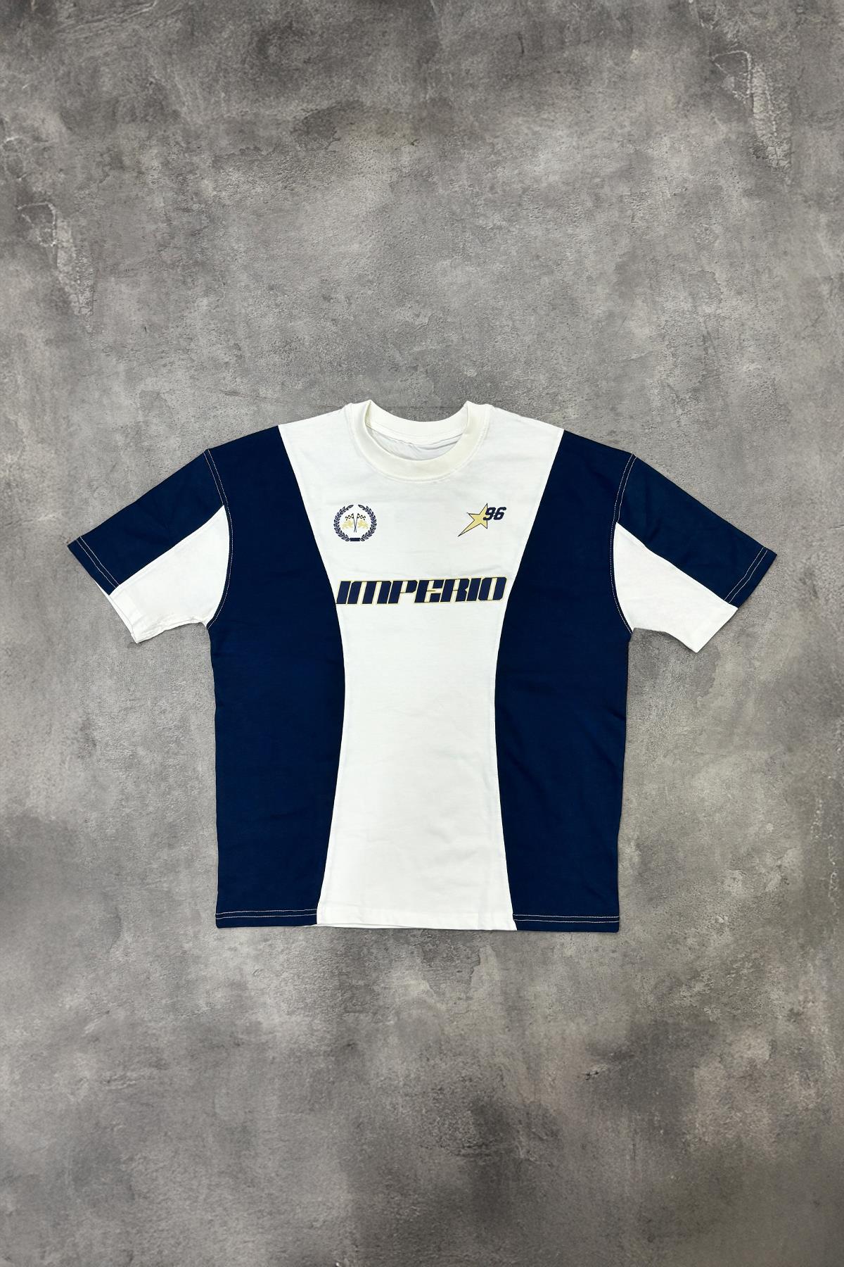 Yan Patlı İmperio Baskılı Oversize Tişört