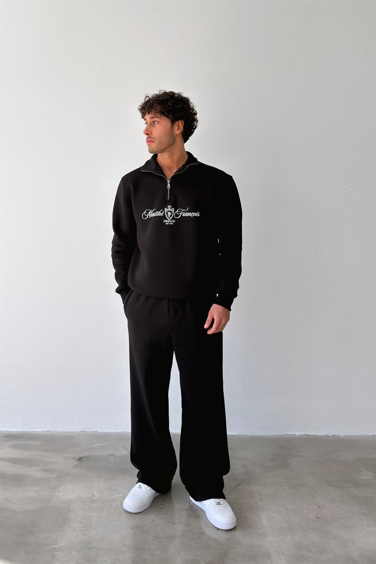 Yarım Fermuarlı Marithe Baskılı Sweatshirt