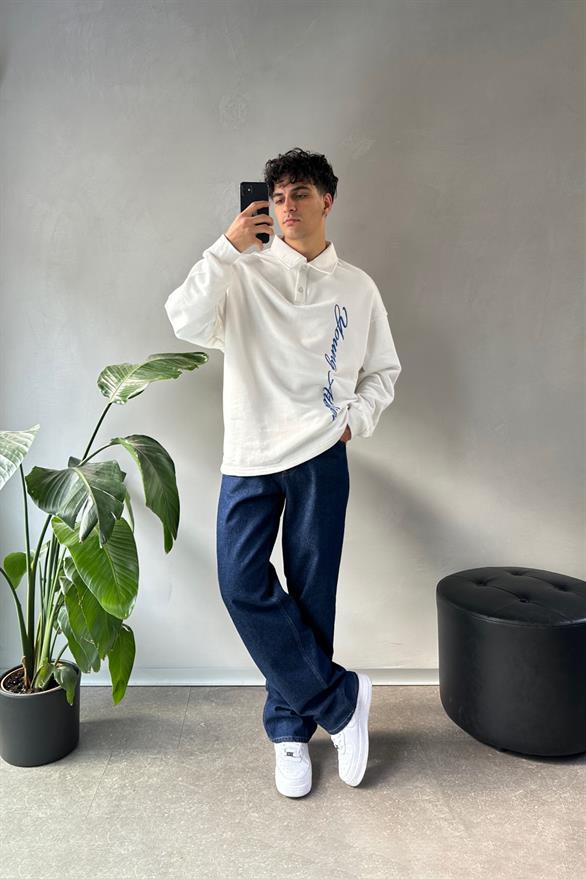 Young Atelier Polo Yaka Ekru Sweatshirt