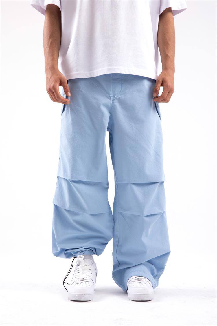 Bebek Mavisi Bel - Paça Lastikli Paraşüt Pantolon - Flaw Wear