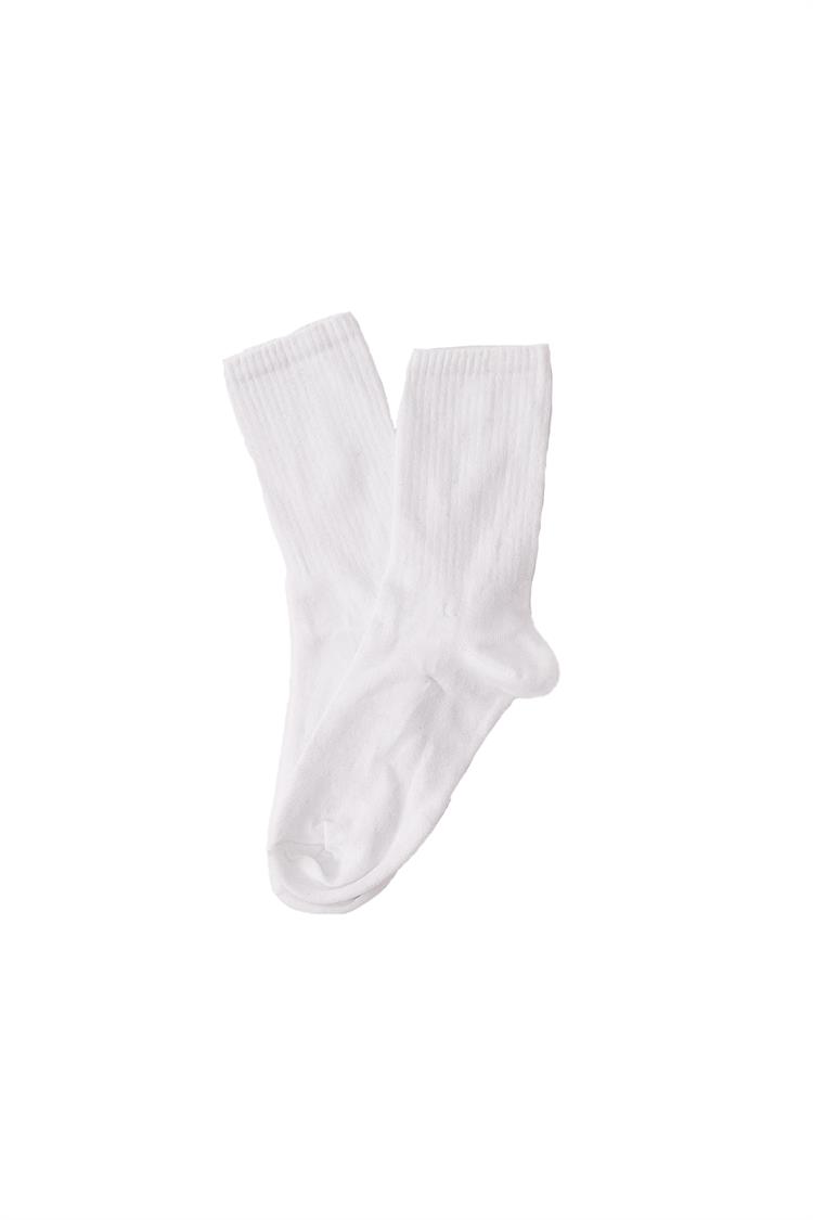 Beyaz Basic Uzun Çorap - Flaw Wears