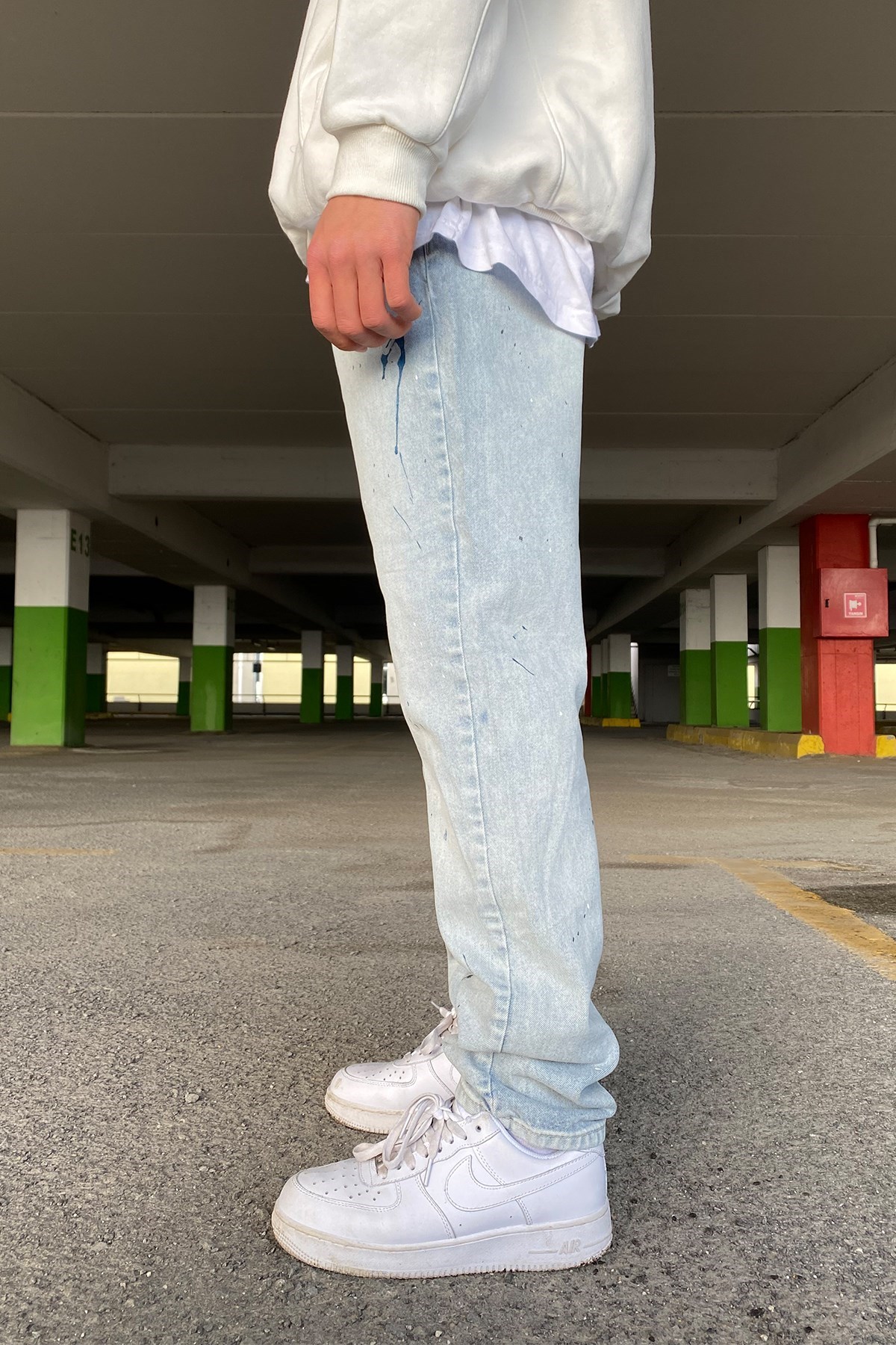 İce Blue Spray Paint Carrof Fit Jean Flaw Wears