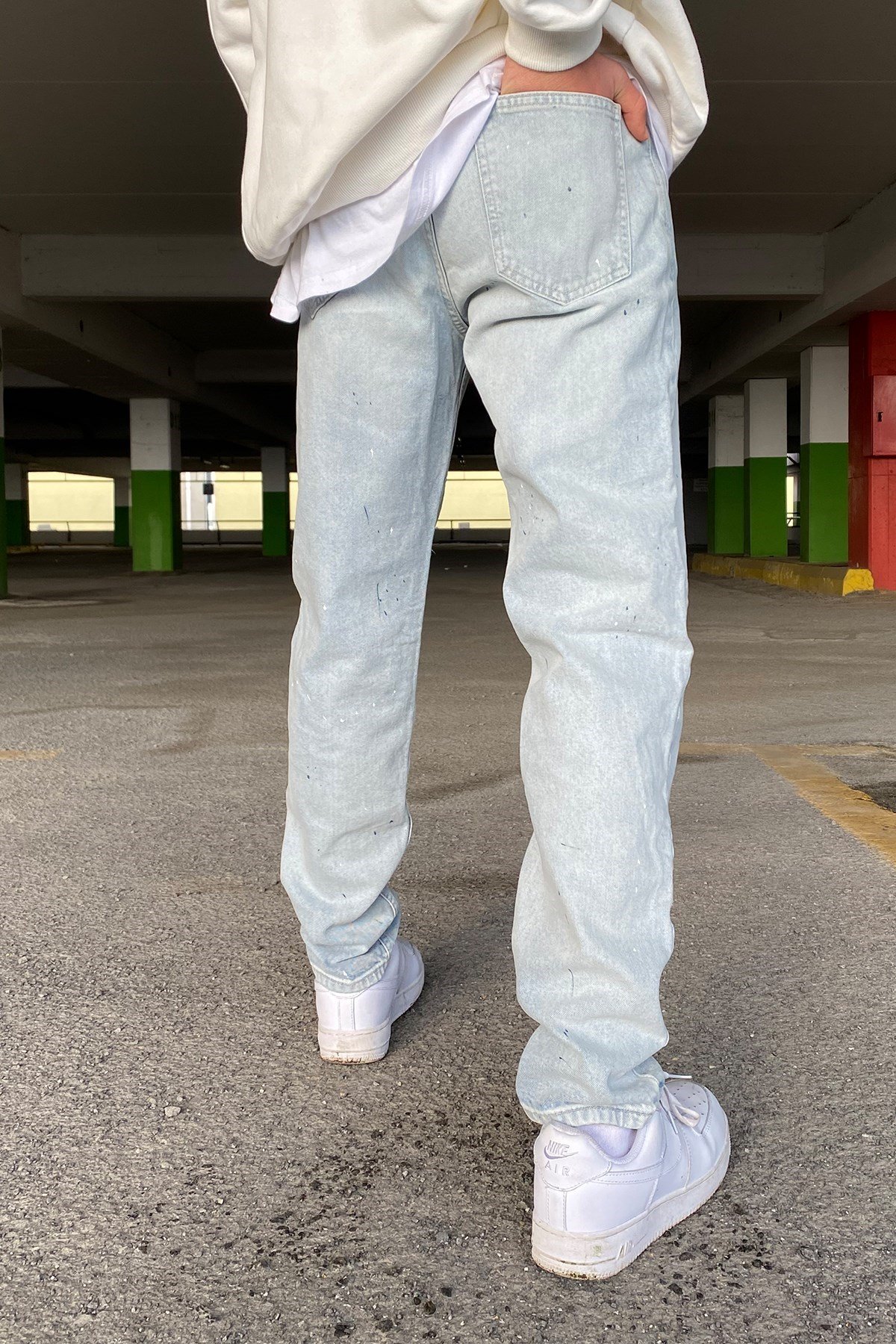 İce Blue Spray Paint Carrof Fit Jean Flaw Wears