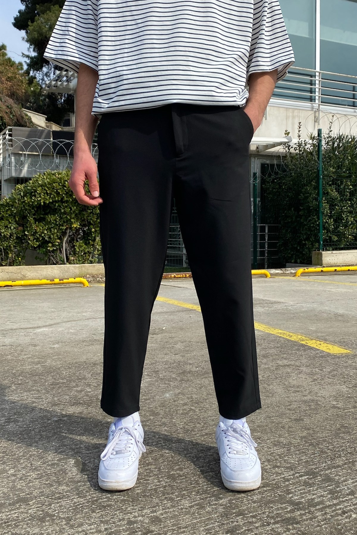 Siyah Premium Kumaş Pantolon - Flaw Wears