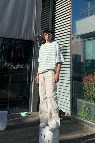 Çizgili Oversize Tshirt