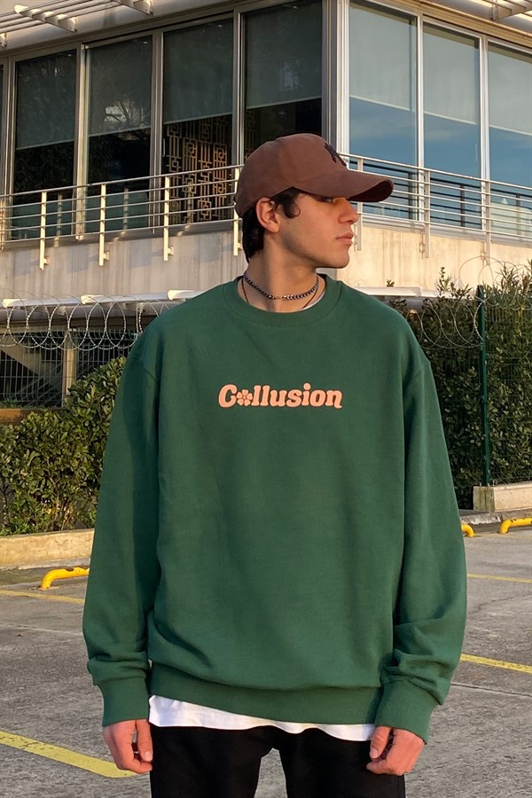 Cllusion Chest Printed Oversize Premium Sweatshirt