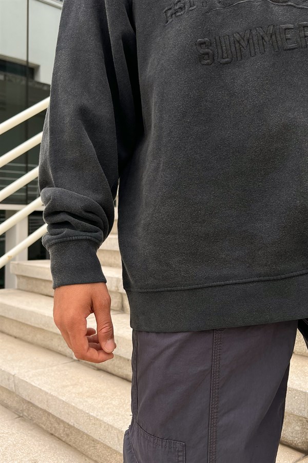 Colorado Nakışlı Acid Wash Oversize Sweatshirt