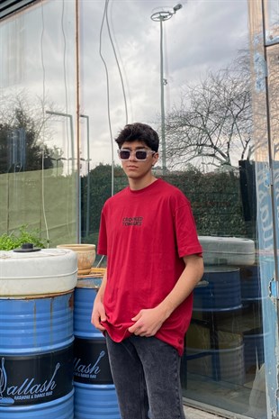 Colorful Printed Oversize Premium Bloody Red Tshirt